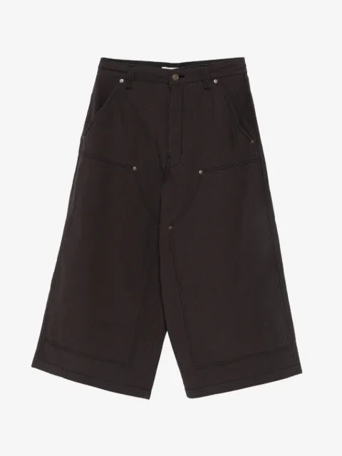 6397 check-pattern wide-leg shorts