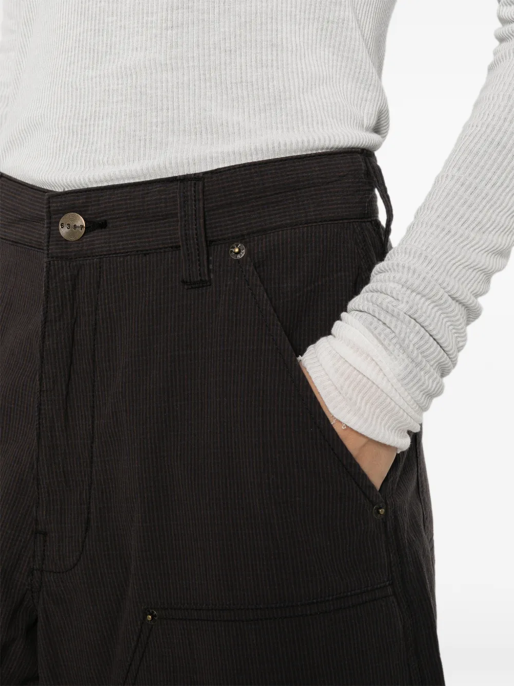 6397 Geruite shorts met wijde pijpen Grijs
