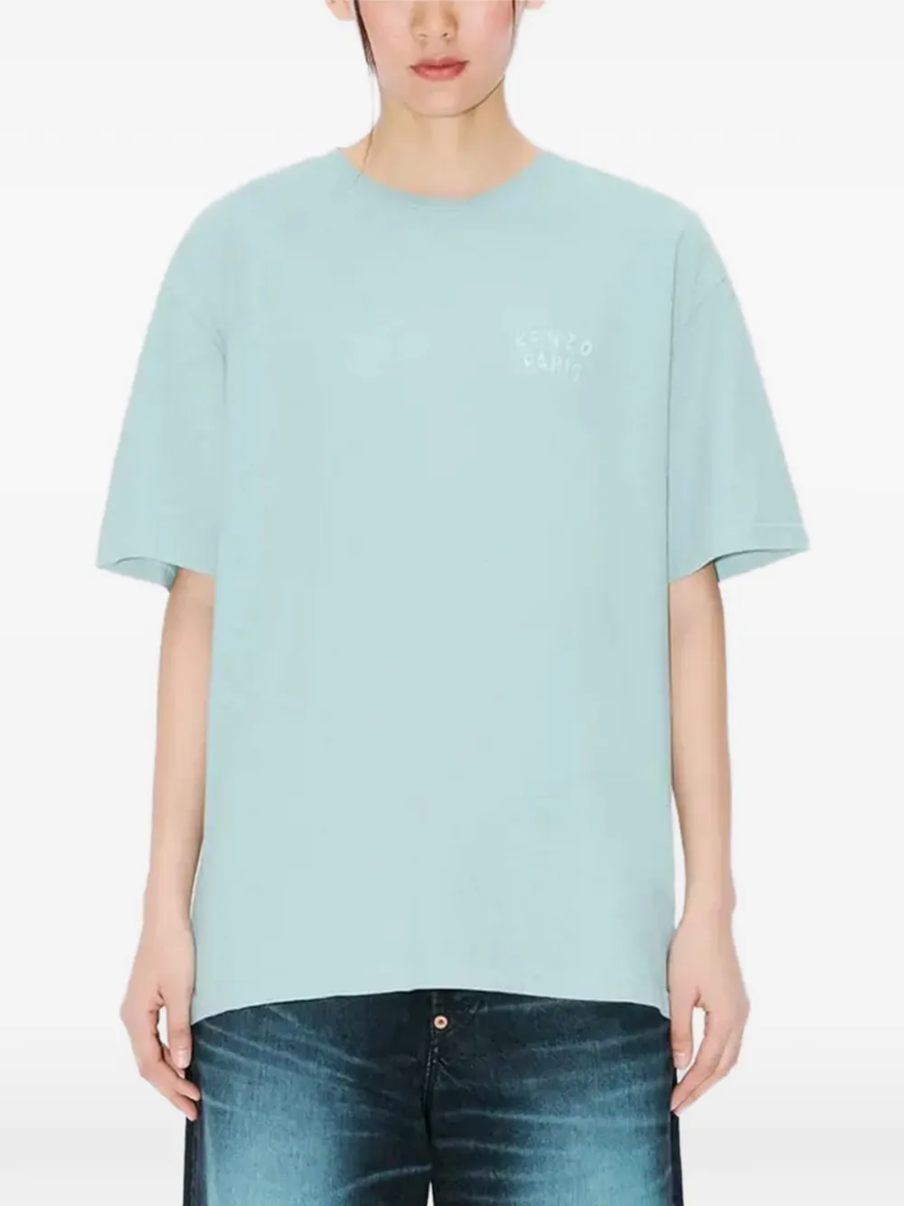 Kenzo Boke Flower T-shirt met logo-print Blauw
