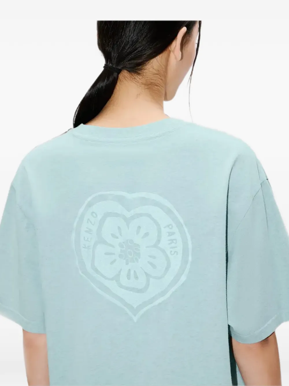 Kenzo Boke Flower T-shirt met logo-print Blauw