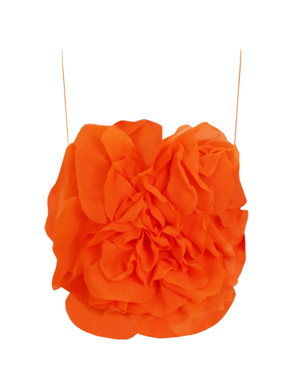 Gemy Maalouf floral-appliqué cropped top - Arancione