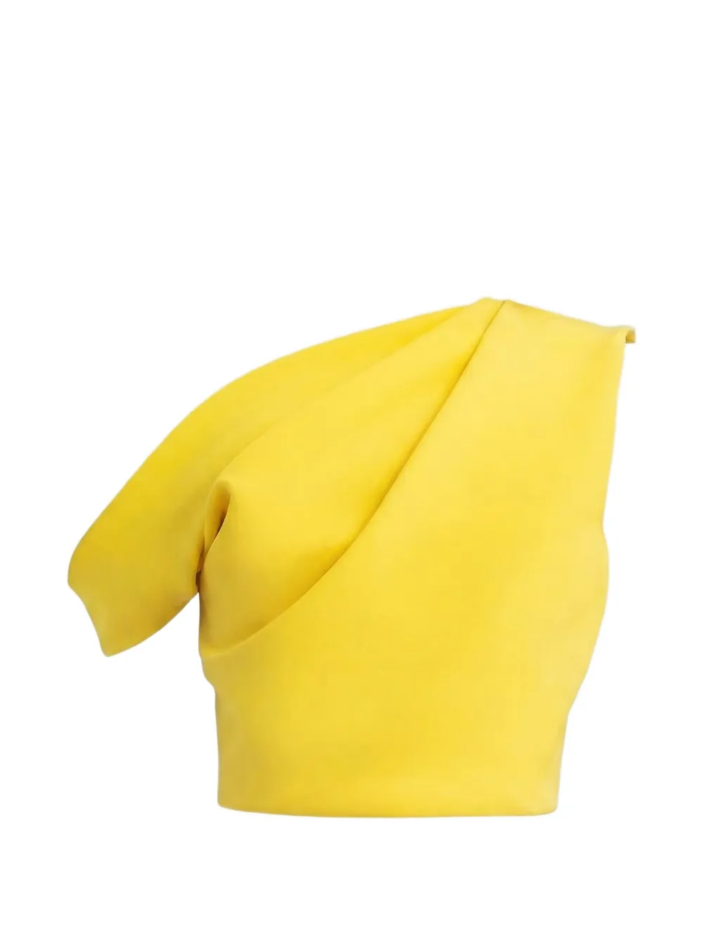 Gemy Maalouf Asymmetrical Crepe Top In Yellow