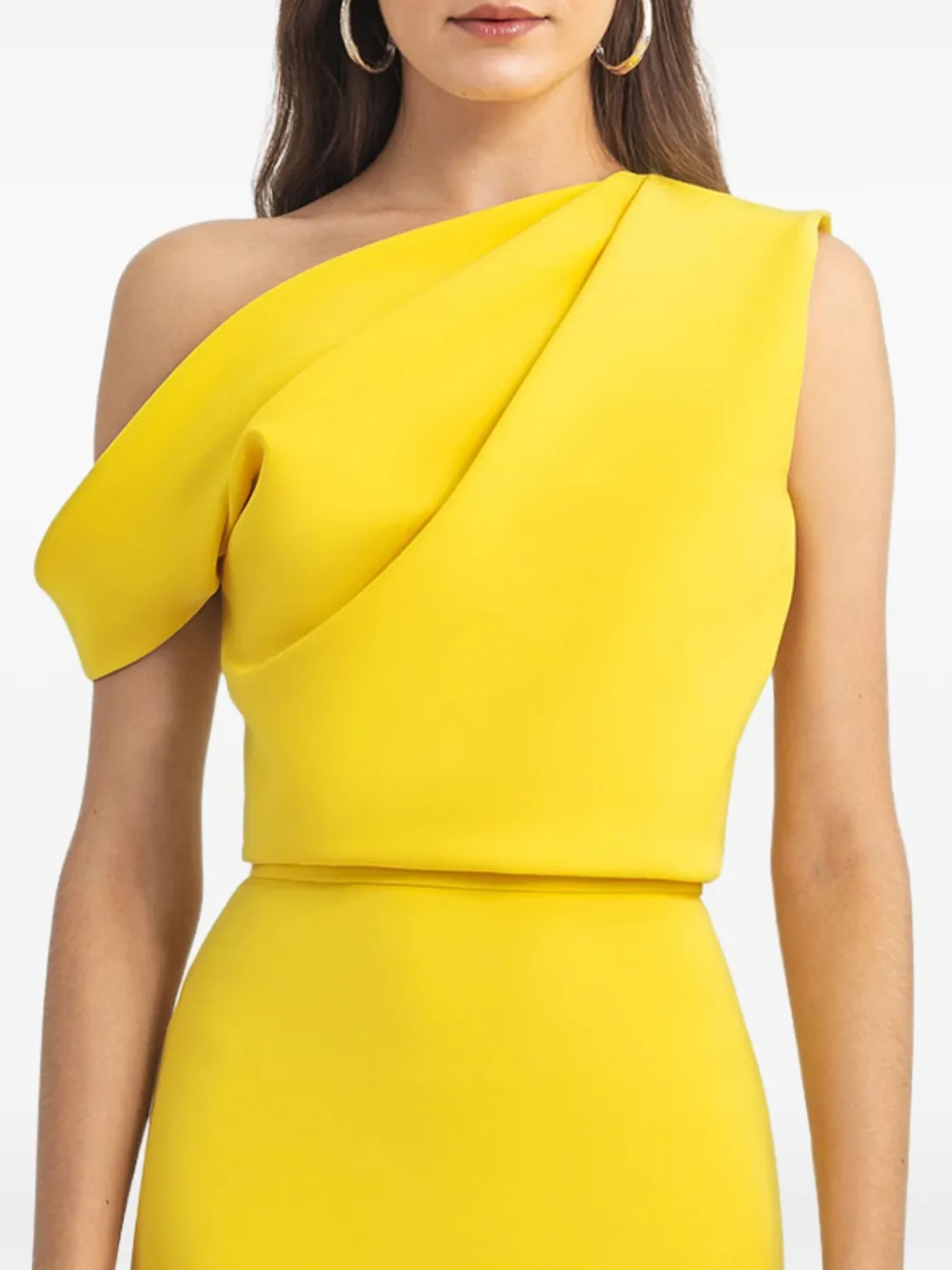 Gemy Maalouf Asymmetrische crêpe top Geel