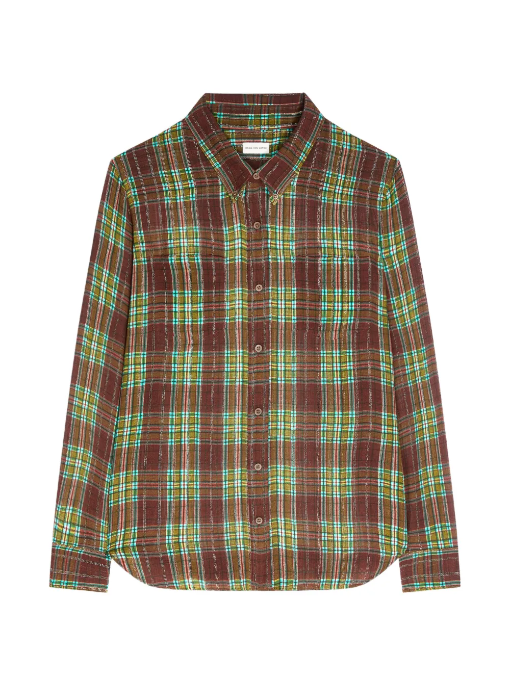 DRIES VAN NOTEN loose lurex shirt Rood