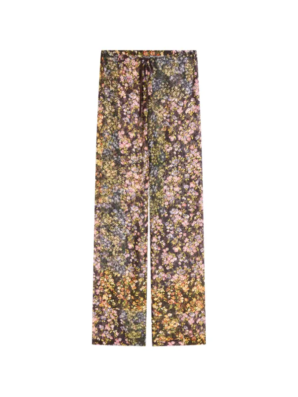 Dries Van Noten Elasticated Jacquard Trousers in Brown