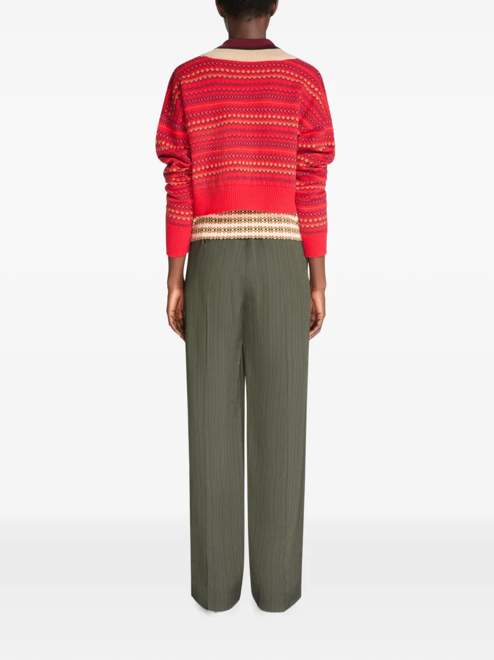 DRIES VAN NOTEN Elastische viscose broek Groen