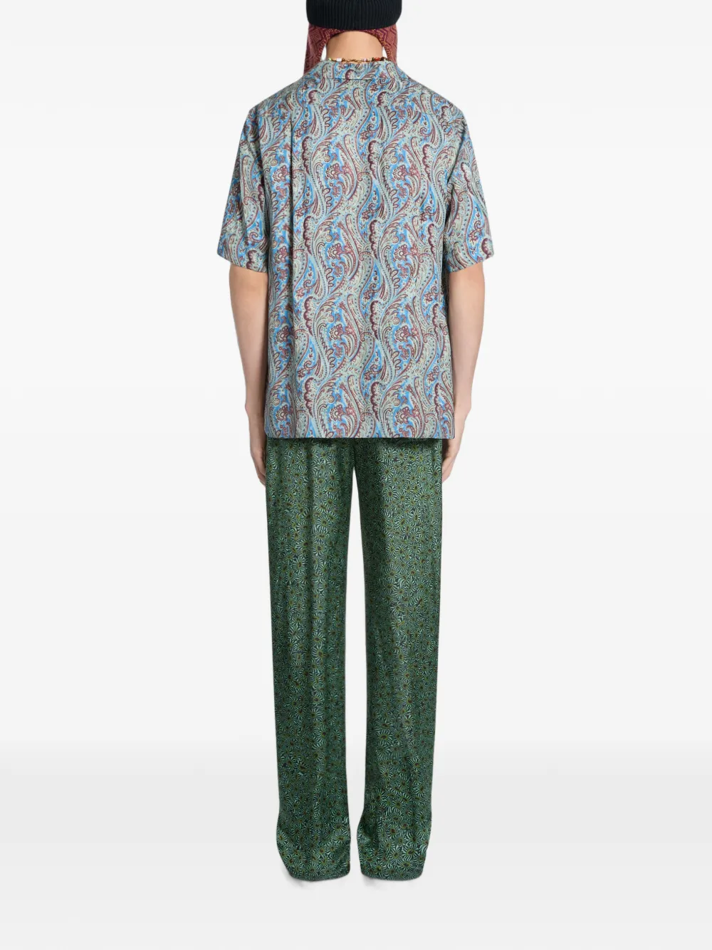 DRIES VAN NOTEN Boxy overhemd met jacquard Blauw