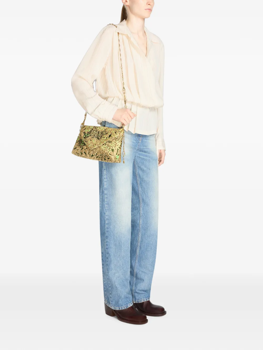 Dries Van Noten Jacquard Envelope Bag In Multi