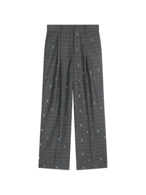 DRIES VAN NOTEN bukser med lige ben og broderi