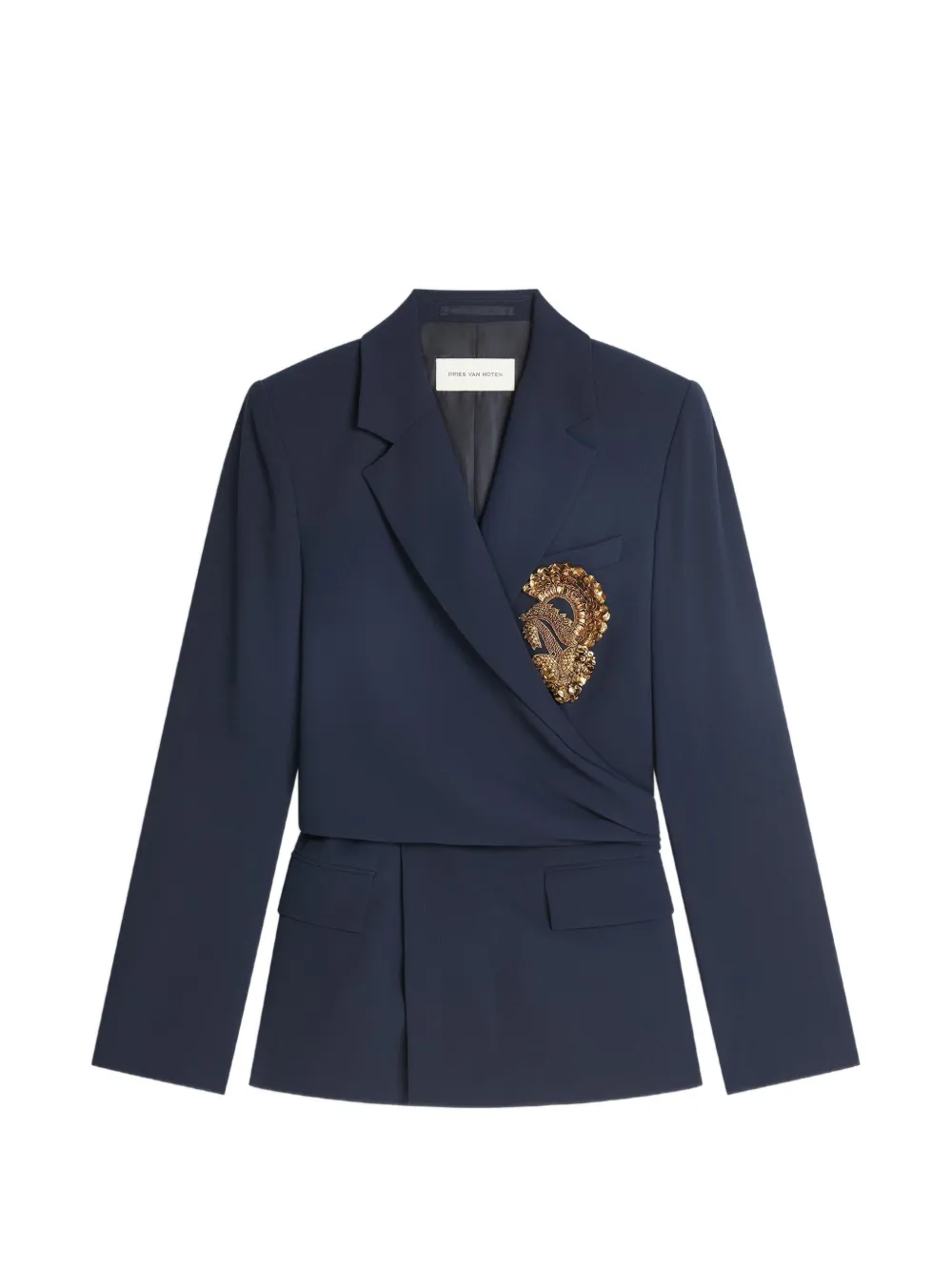 DRIES VAN NOTEN embroidered crepe blazer