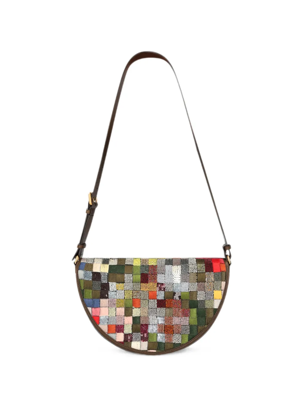 Dries Van Noten Embroidered Crossbody Bag In Brown