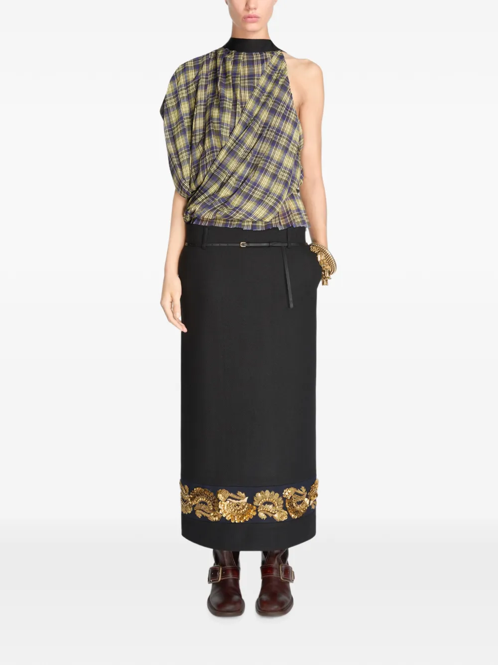 Dries Van Noten Thin Leather Belt In Black