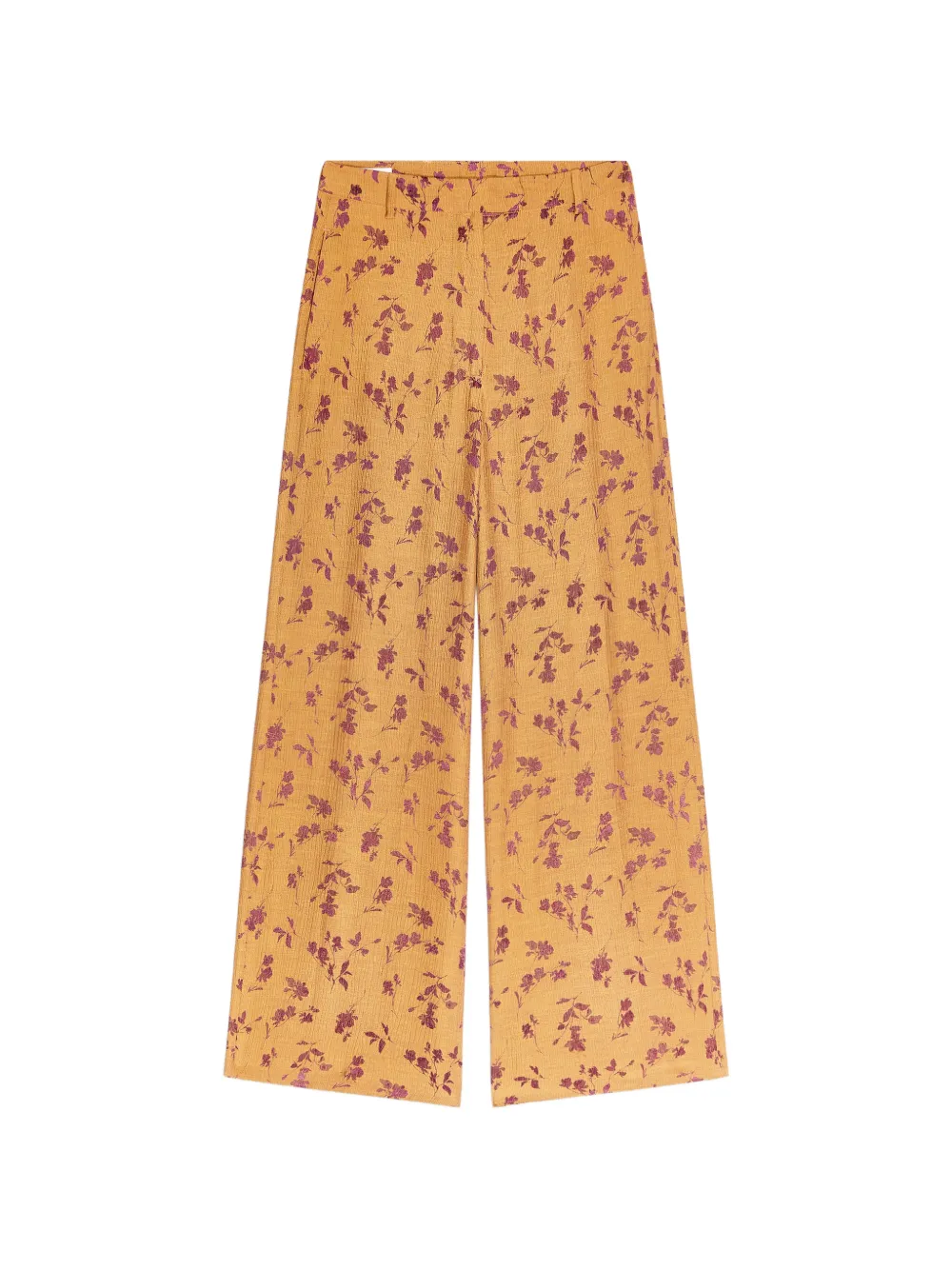 DRIES VAN NOTEN Broek met wijde pijpen en jacquard Geel