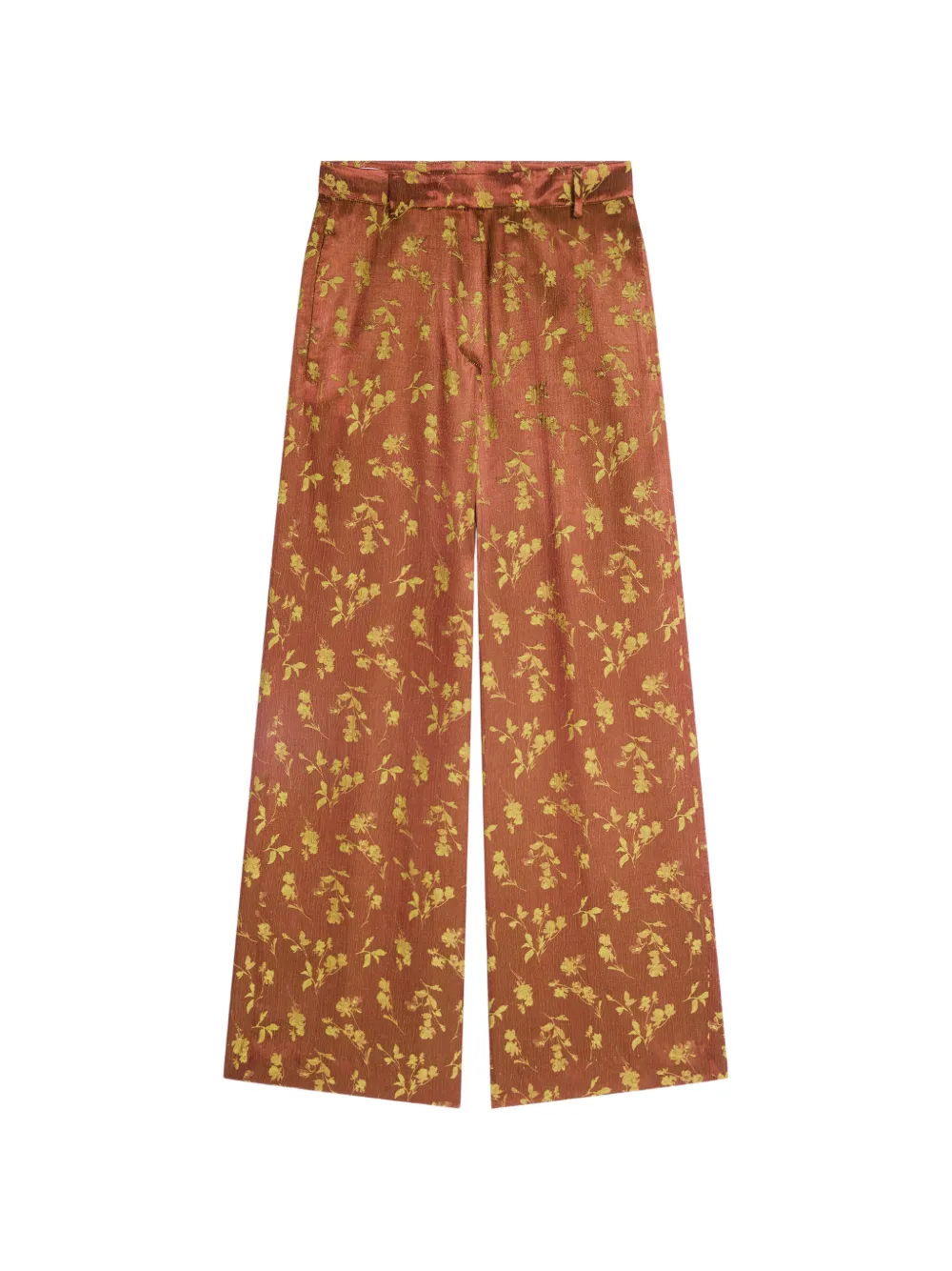 DRIES VAN NOTEN Broek met wijde pijpen en jacquard Bruin