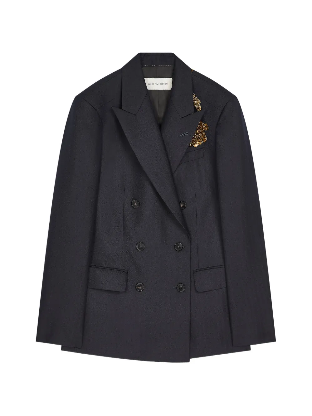 DRIES VAN NOTEN Doppelreihiges Sakko mit Stickerei - Blau