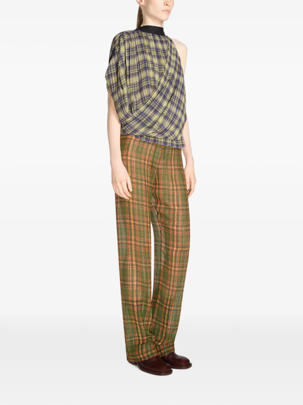 Dries Van Noten Elasticated Lurex Pants In Multi