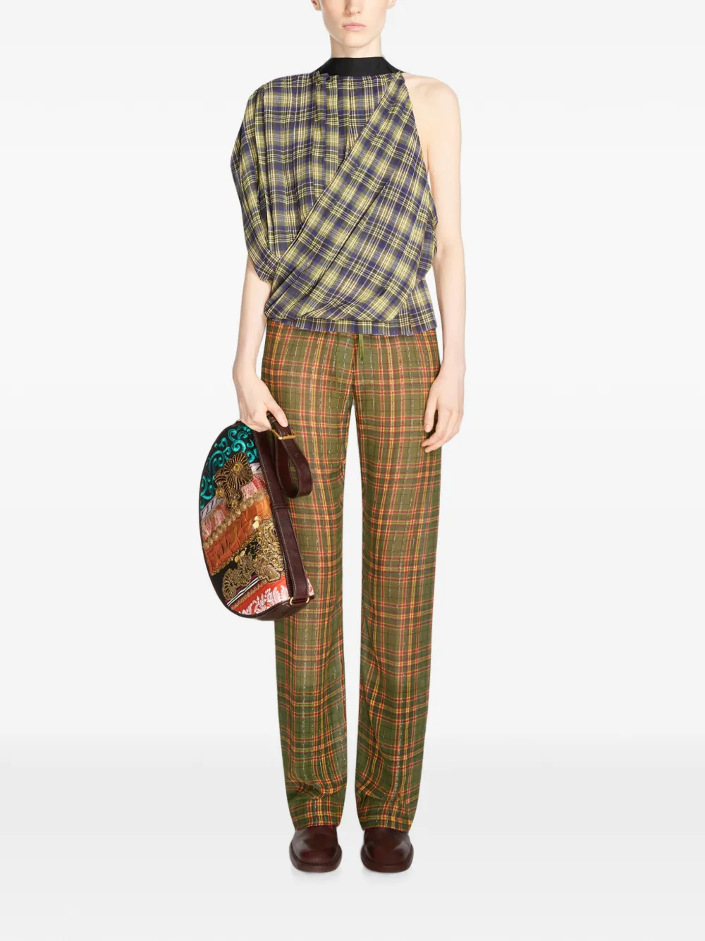 Dries Van Noten Elasticated Lurex Pants In Multi