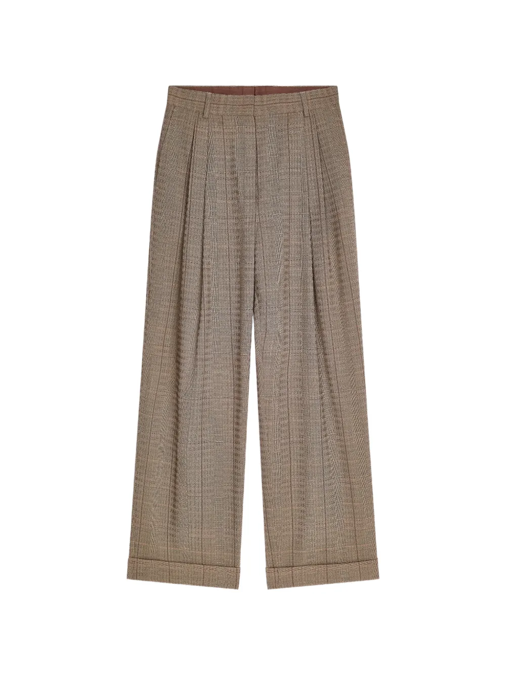 Dries Van Noten Pleated Wool Pants In Brown