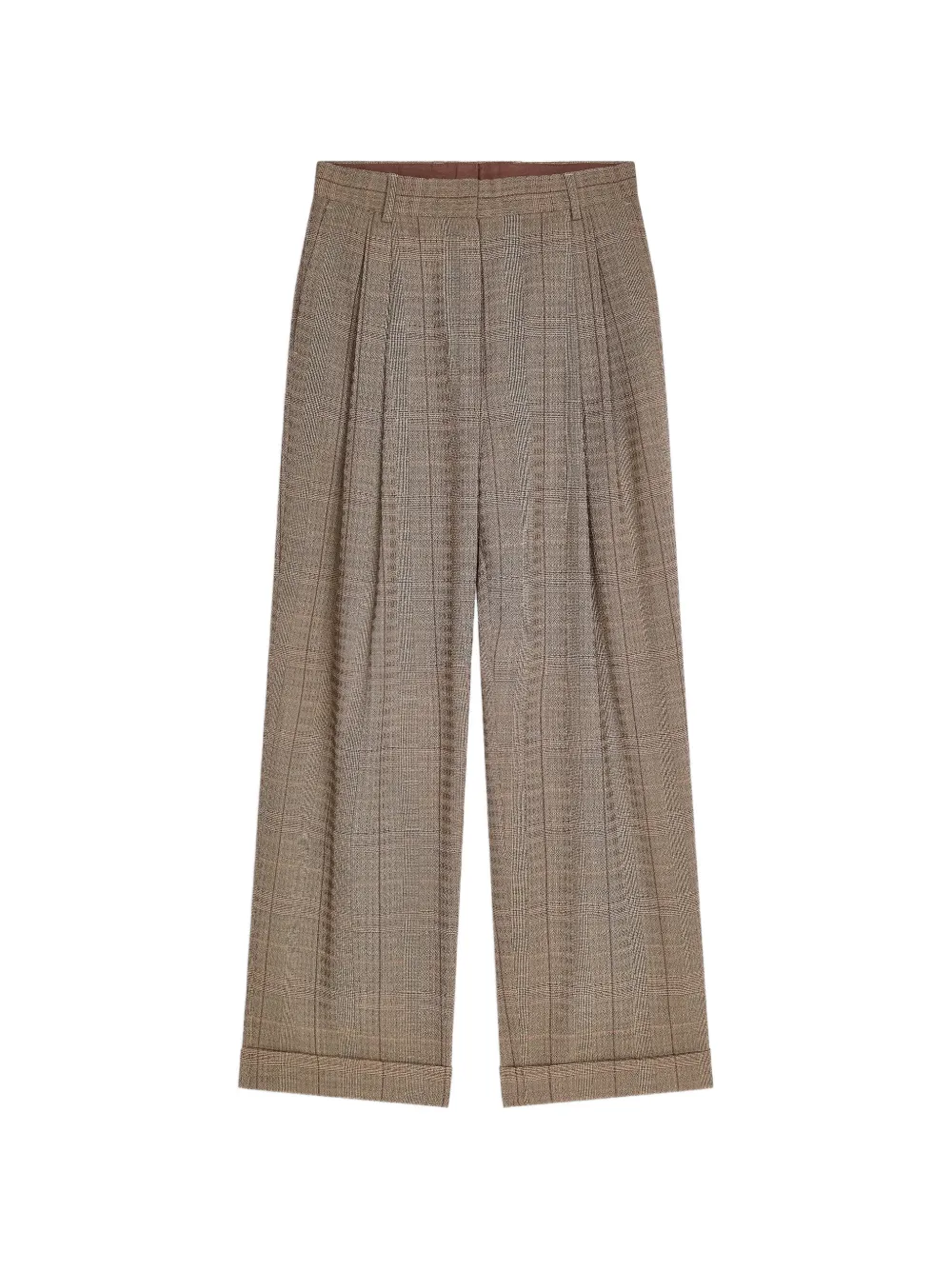 DRIES VAN NOTEN Geplooide wollen broek Bruin