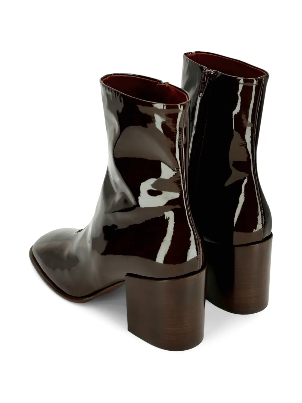 DRIES VAN NOTEN Heeled Leather Boots in Brown, view 3
