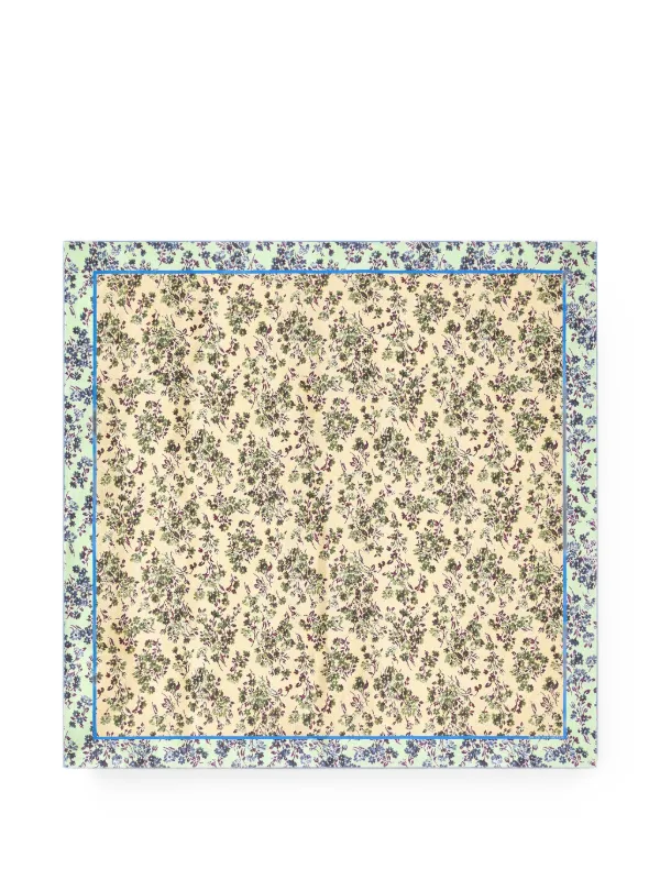 Dries Van Noten Silk Square Scarf in Neutrals