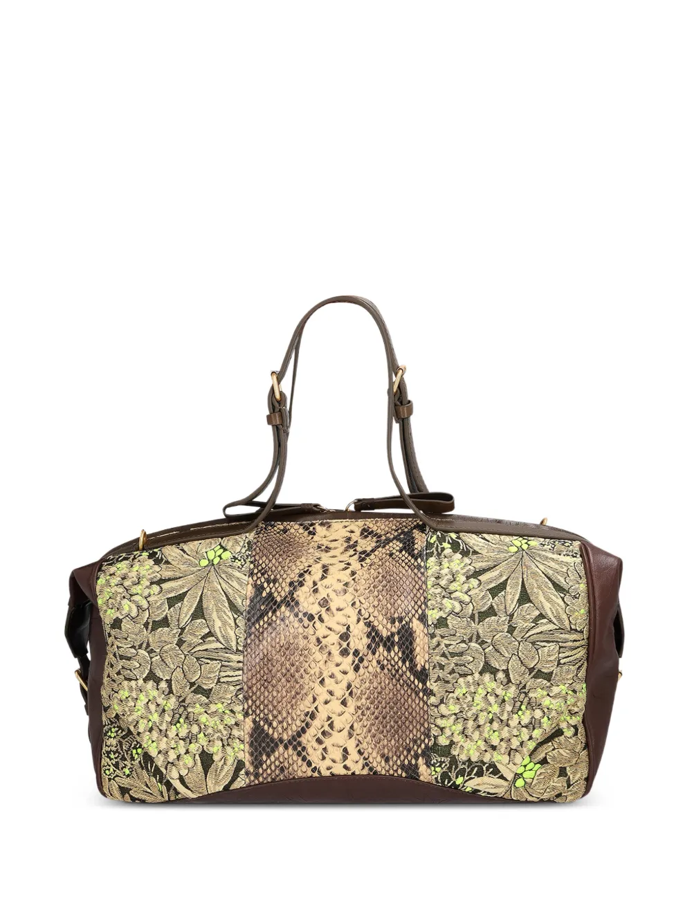 Dries Van Noten Jacquard East-west Bag In Brown