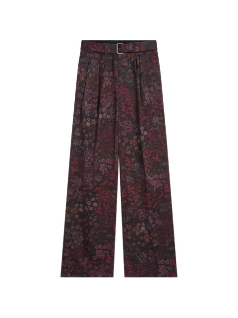 DRIES VAN NOTEN belted viscose pants