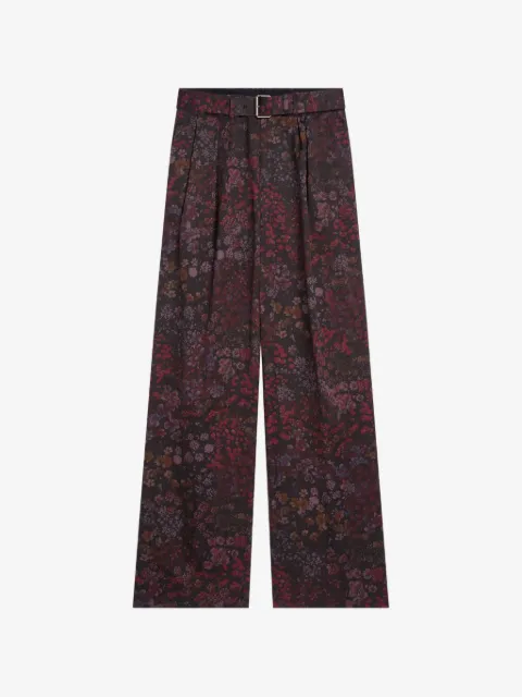 DRIES VAN NOTEN pantalon en viscose à taille ceinturée