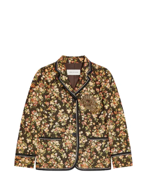 DRIES VAN NOTEN boxy floral blazer