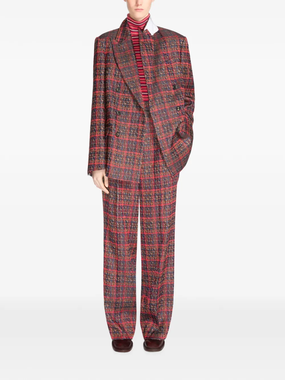 Dries Van Noten Double-breasted Jacquard Blazer In Multi