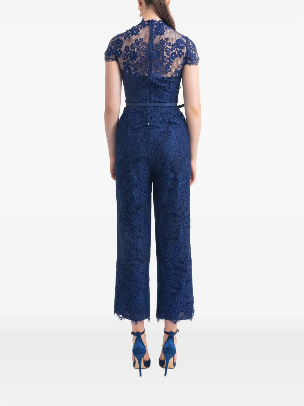Gemy Maalouf Top met bloemenkant Blauw