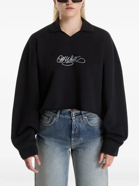 Off-White logo-embroidered polo-collar sweater