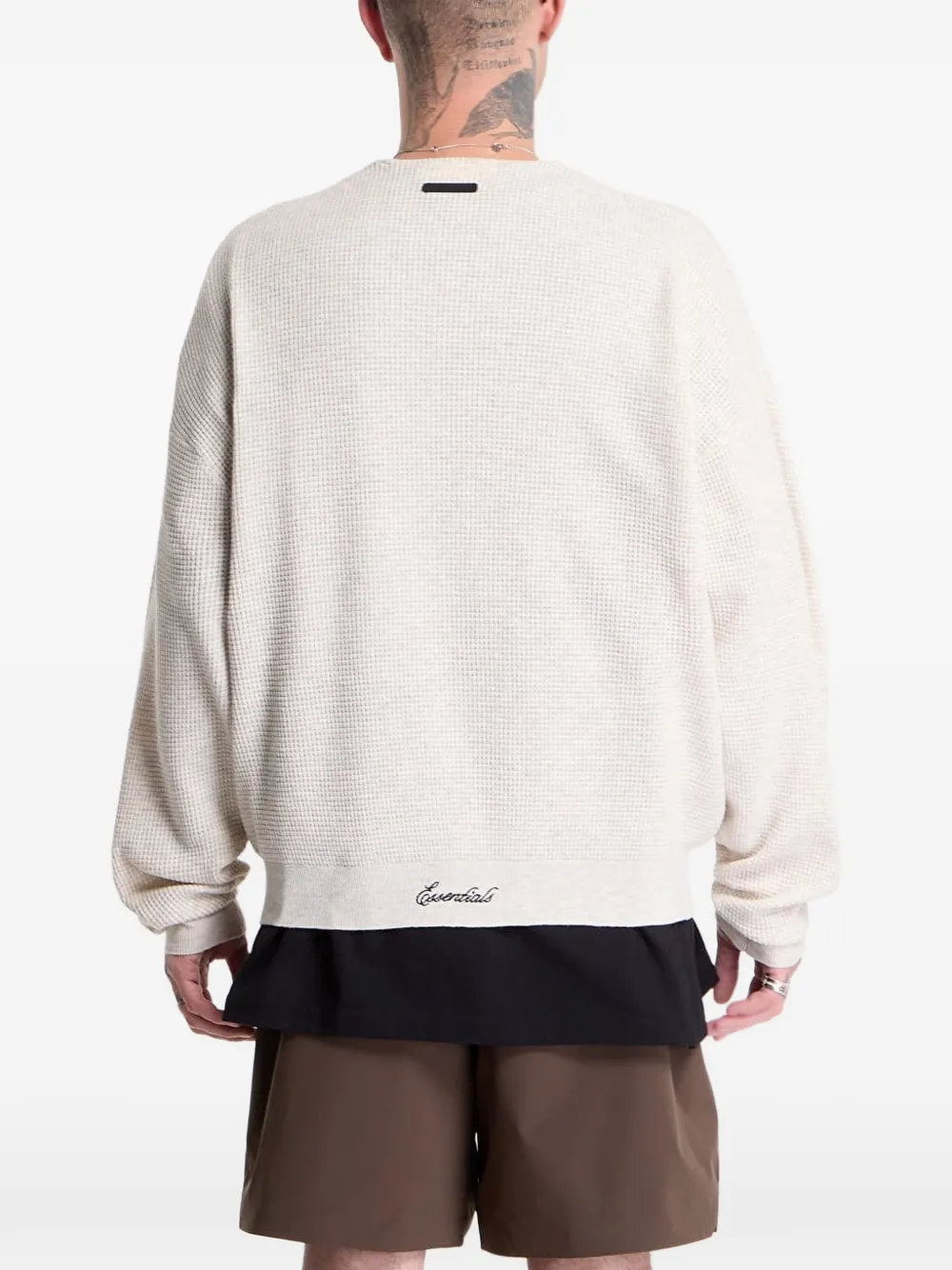 FEAR OF GOD ESSENTIALS 90s gebreide trui met wafel-patroon Beige