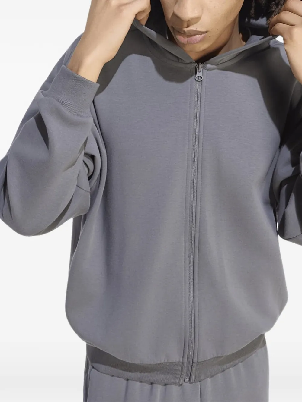 adidas relaxed-fit zip-up hoodie Grijs