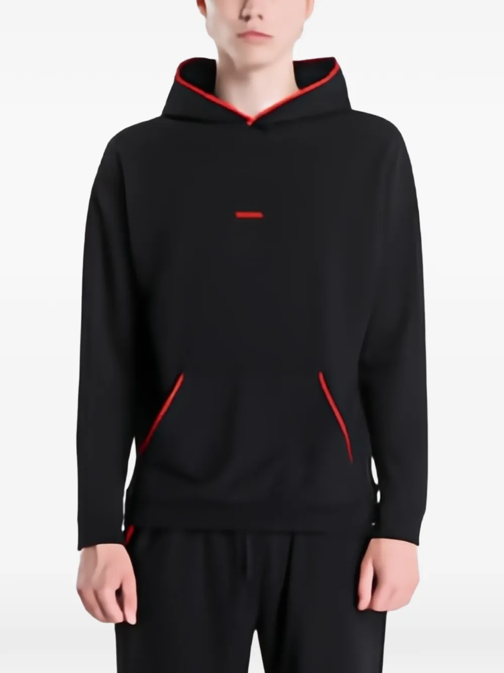 HUGO logo-print pouch-pocket hoodie - Nero