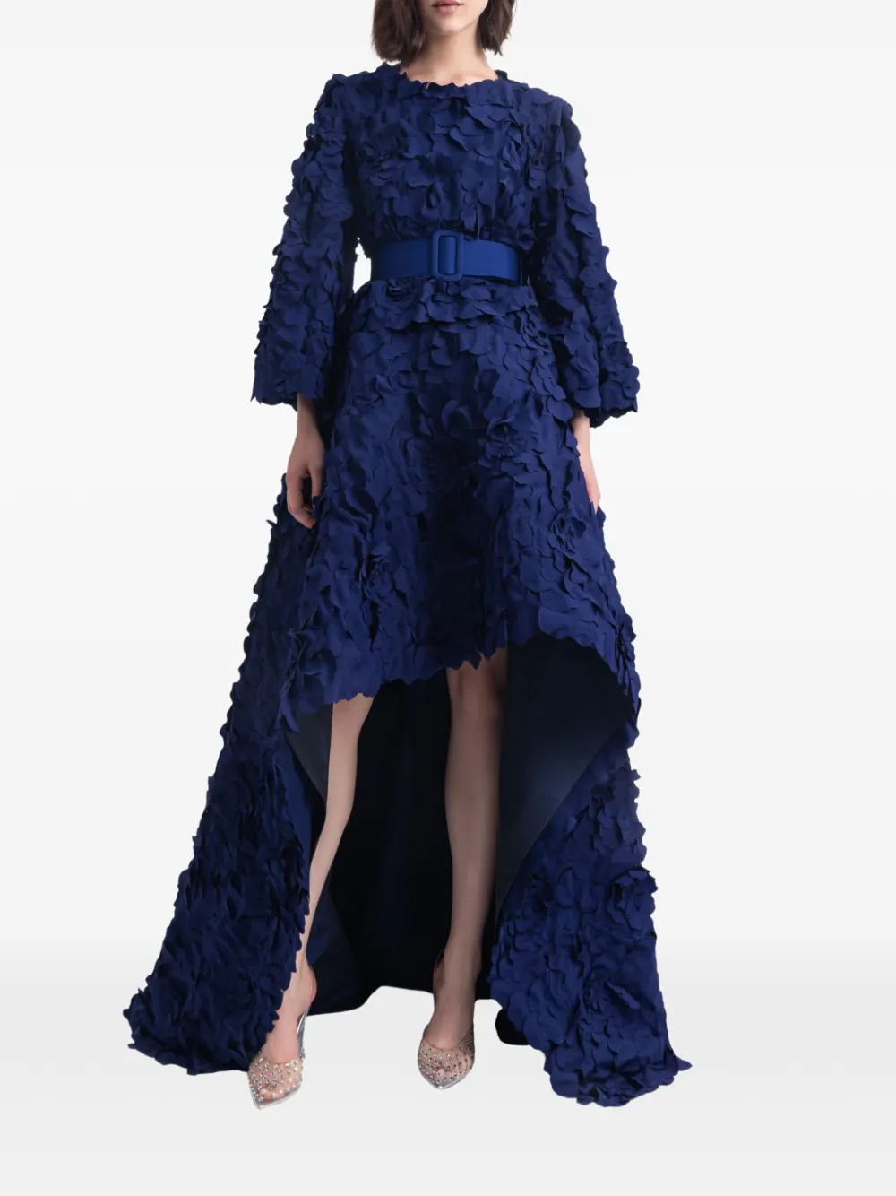 Gemy Maalouf Rok met uitgesneden details en bloemen-applicatie Blauw