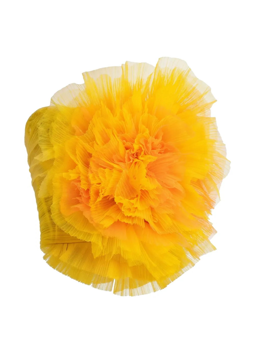 Gemy Maalouf Ruffled Tulle Corset In Yellow