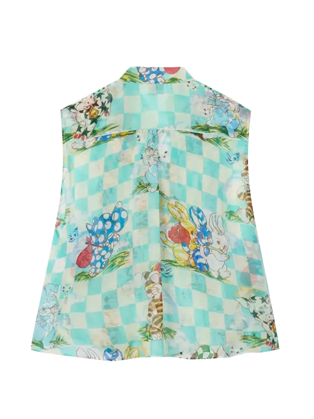 Kenzo Geruite top met veters Groen