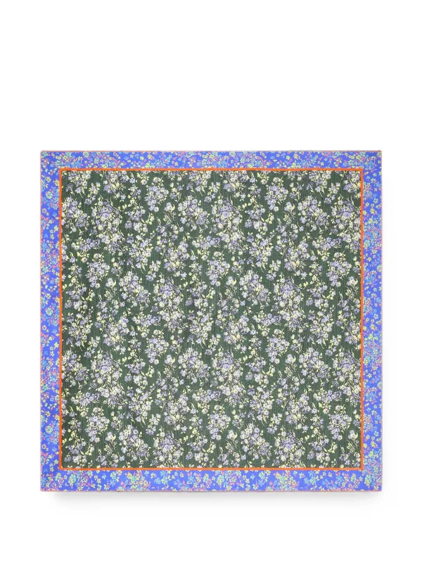 Dries Van Noten Silk Square Scarf in Green