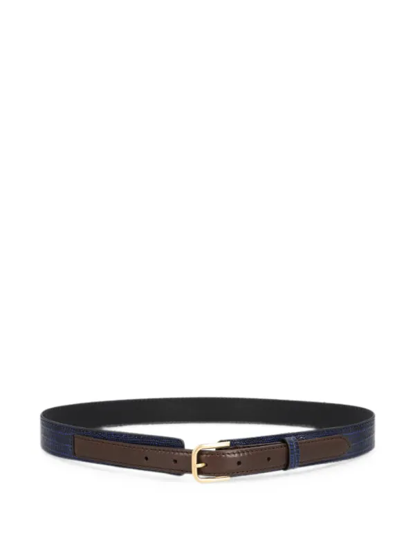 Dries Van Noten Double Leather Belt in Blue