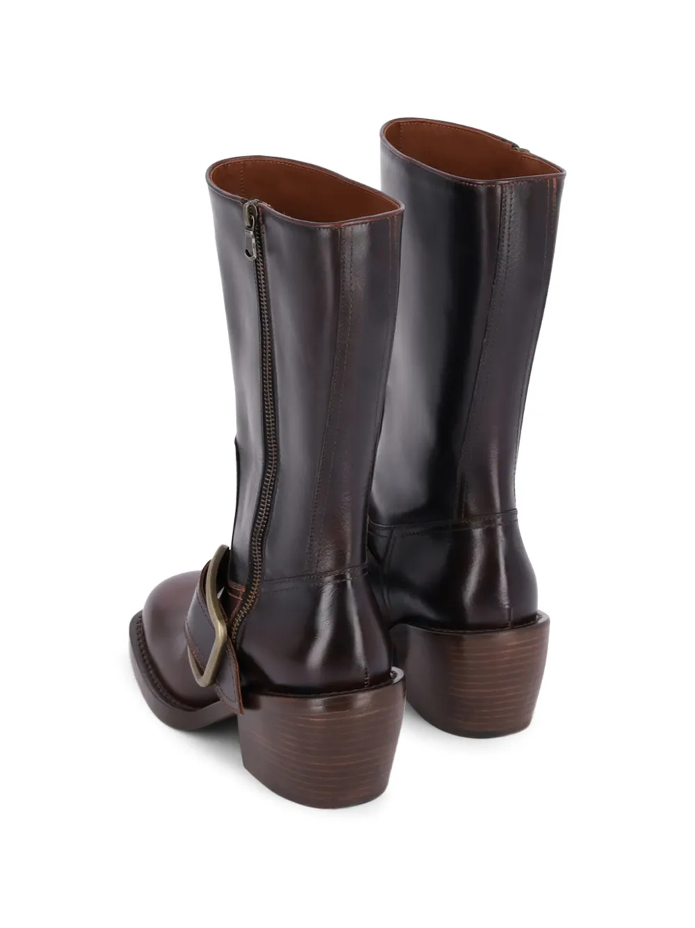 DRIES VAN NOTEN buckled leather boots Bruin