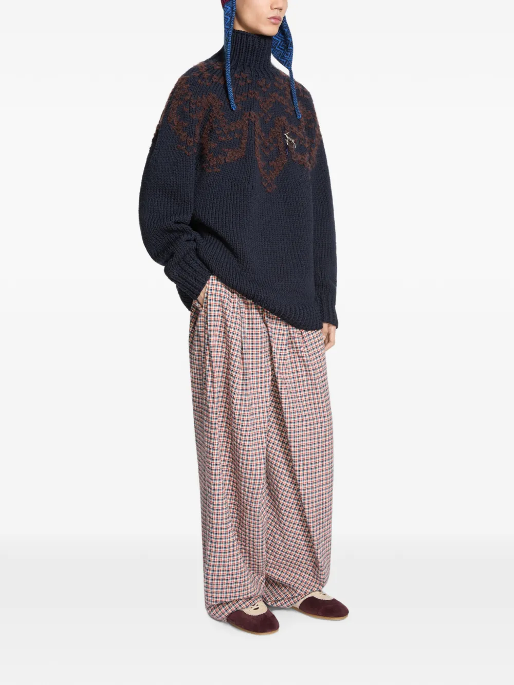 DRIES VAN NOTEN Gedrapeerde katoenen broek Beige