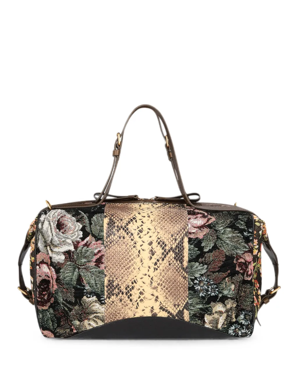 Dries Van Noten Floral East-west Bag In Gray
