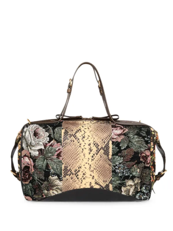 Dries Van Noten Floral East-west Bag in Black