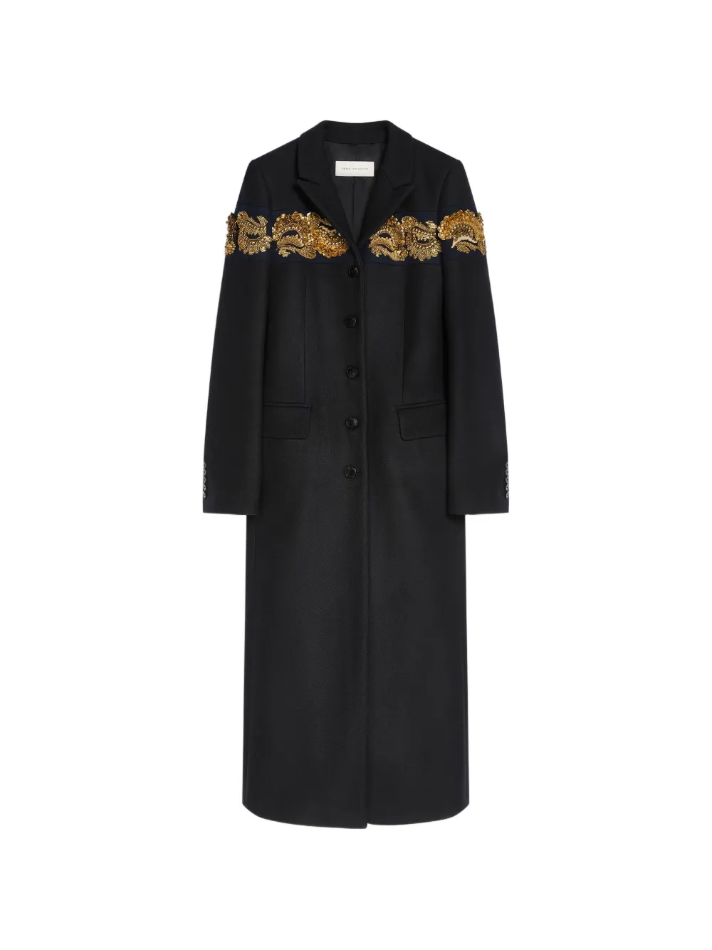 DRIES VAN NOTEN embroidered wool coat