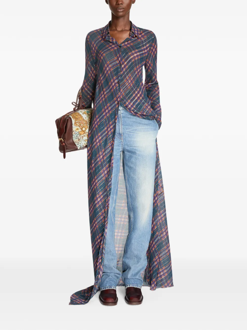 DRIES VAN NOTEN Embroidered East-west Bag in Neutrals, view 3
