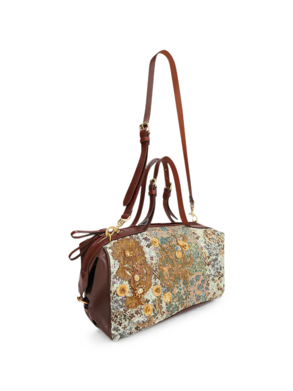 DRIES VAN NOTEN Embroidered East-west Bag in Neutrals, view 5