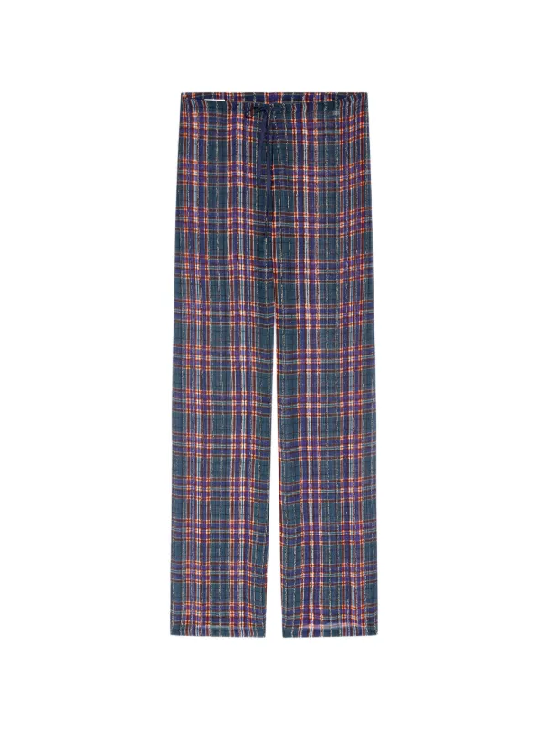 Dries Van Noten Elasticated Lurex Trousers in Blue