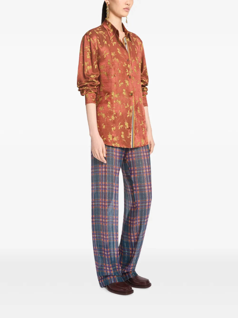 Dries Van Noten Elasticated Lurex Pants In Multi