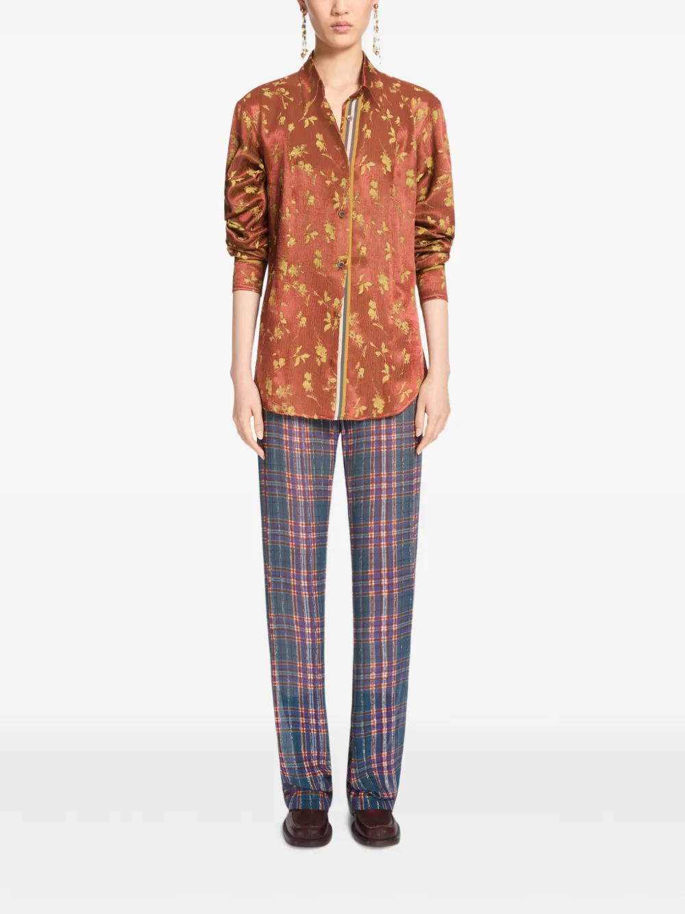 Dries Van Noten Elasticated Lurex Pants In Multi